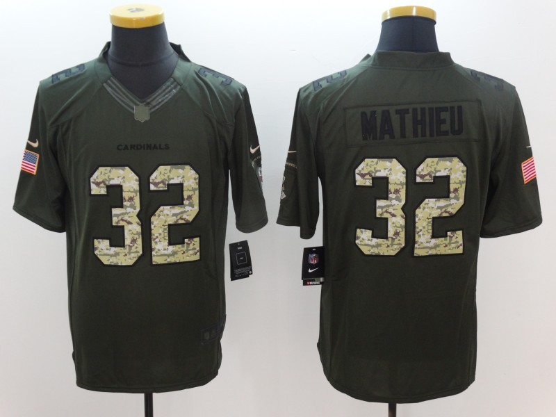 Men's Arizona Cardinals Tyrann Mathieu #32 Army Green Jersey
